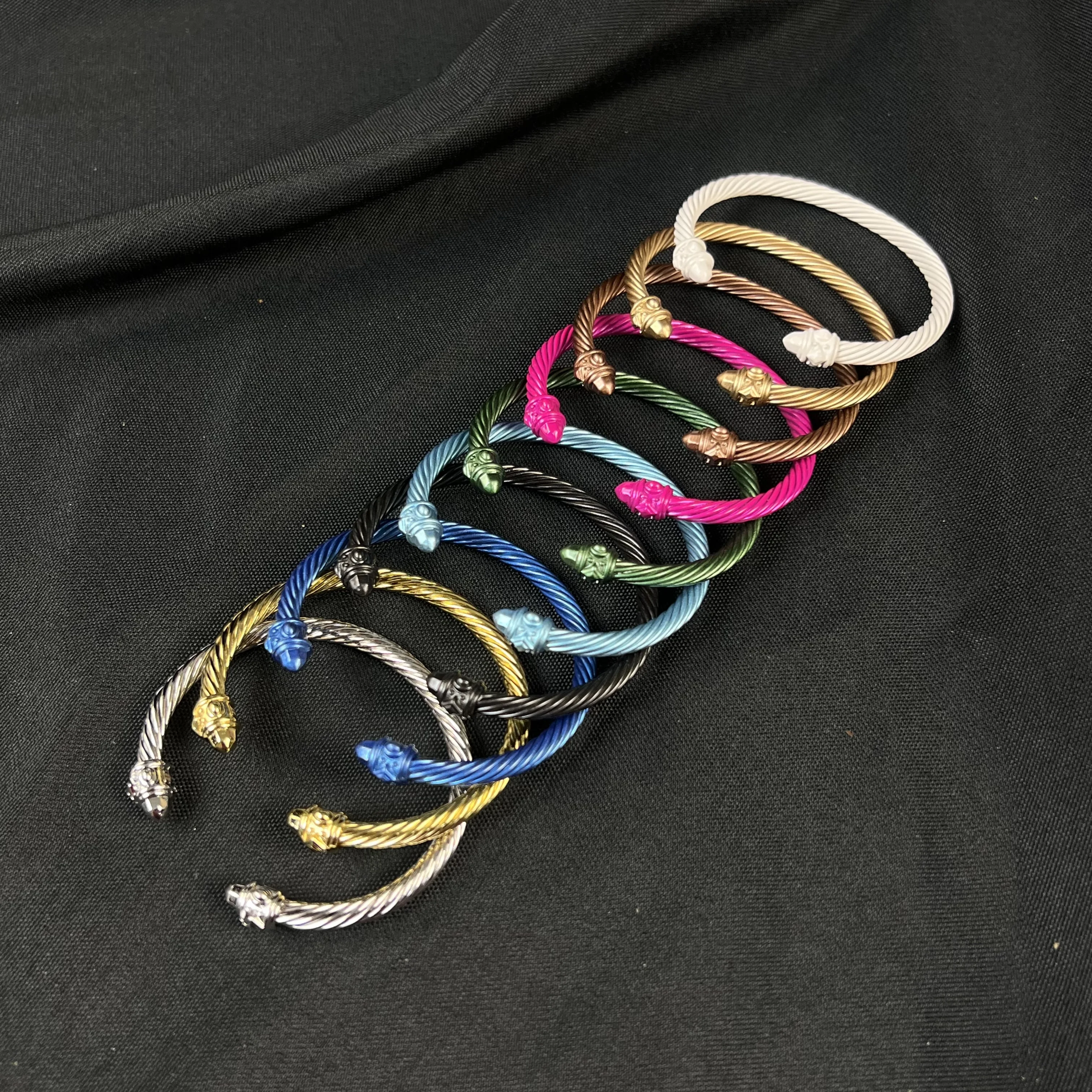 

S925 sterling silver 2025 new 5mm color spray paint bracelet neutral fashion trend retro classic personality luxury jewelry gift