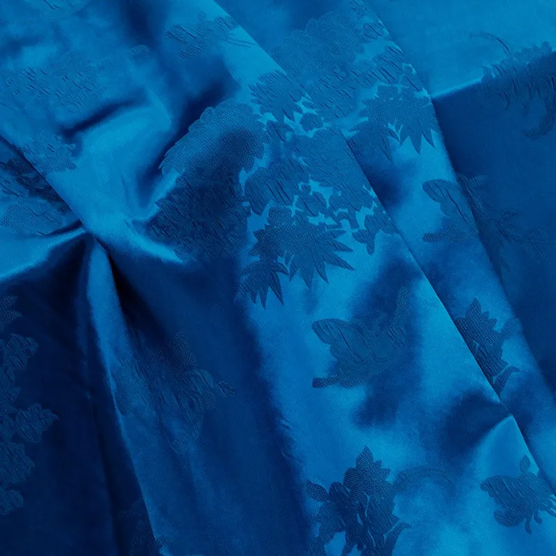 

Jacquard fabric wide satin silk crepe relief pleated