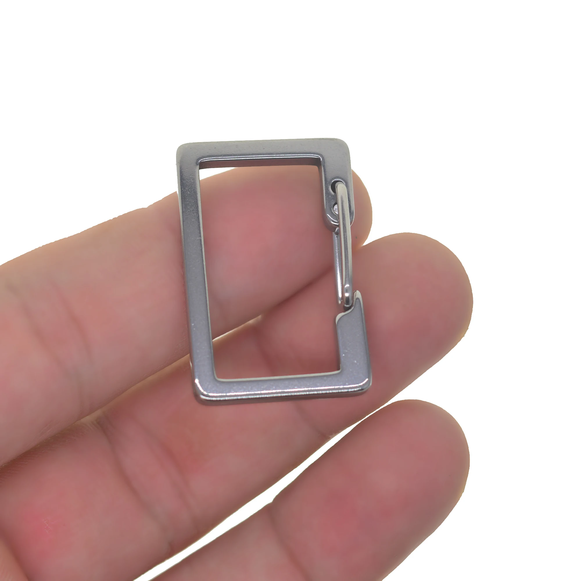 

34mm 1.32inch polished silve stainless steel simple Rectangle snap spring carabiner hook clasp jewelry DIY findings