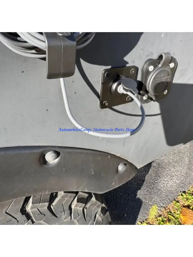 H7BD Waterproof Wall Pass Through 5.5 X 2.1 Female Power Connector for, Boat & Battery Box Easy to Installation