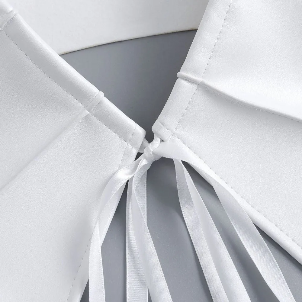 New White Pleated Fake Collar Removable Lightweight False Collar Ties Court Style Collar Scarf Women's Outfits