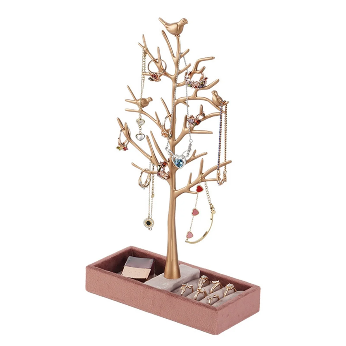 Birds and Nature Necklace Jewelry Rack Light Luxury Velvet Ring Jewelry Rack Necklace Display Rack for Jewelry Storage