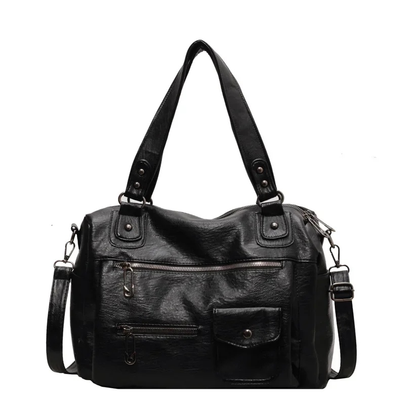 Cross-border Bag Women's New Large-capacity Underarm Shoulder Bag Retro Locomotive Tote Bag Work Commuter Women's Handbag