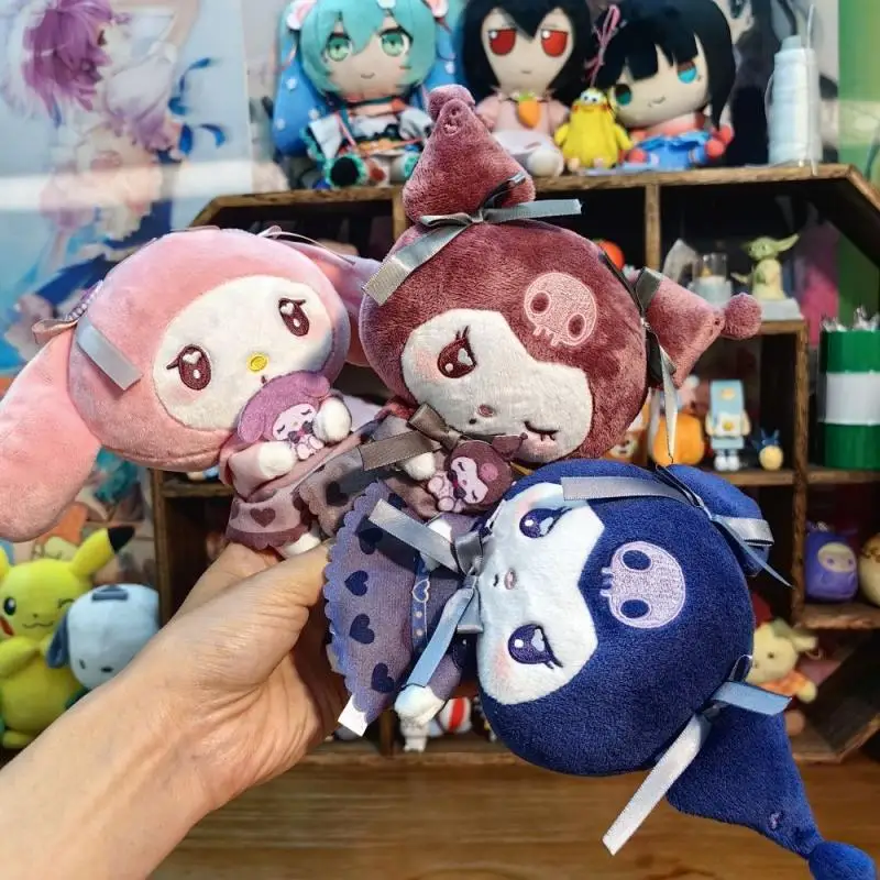 

Sanrioed аниме мультфильм My Melody Kuromi плюшевая игрушка кулон Ins Девочка Сердце кавайный рюкзак кукла брелок праздничные подарки