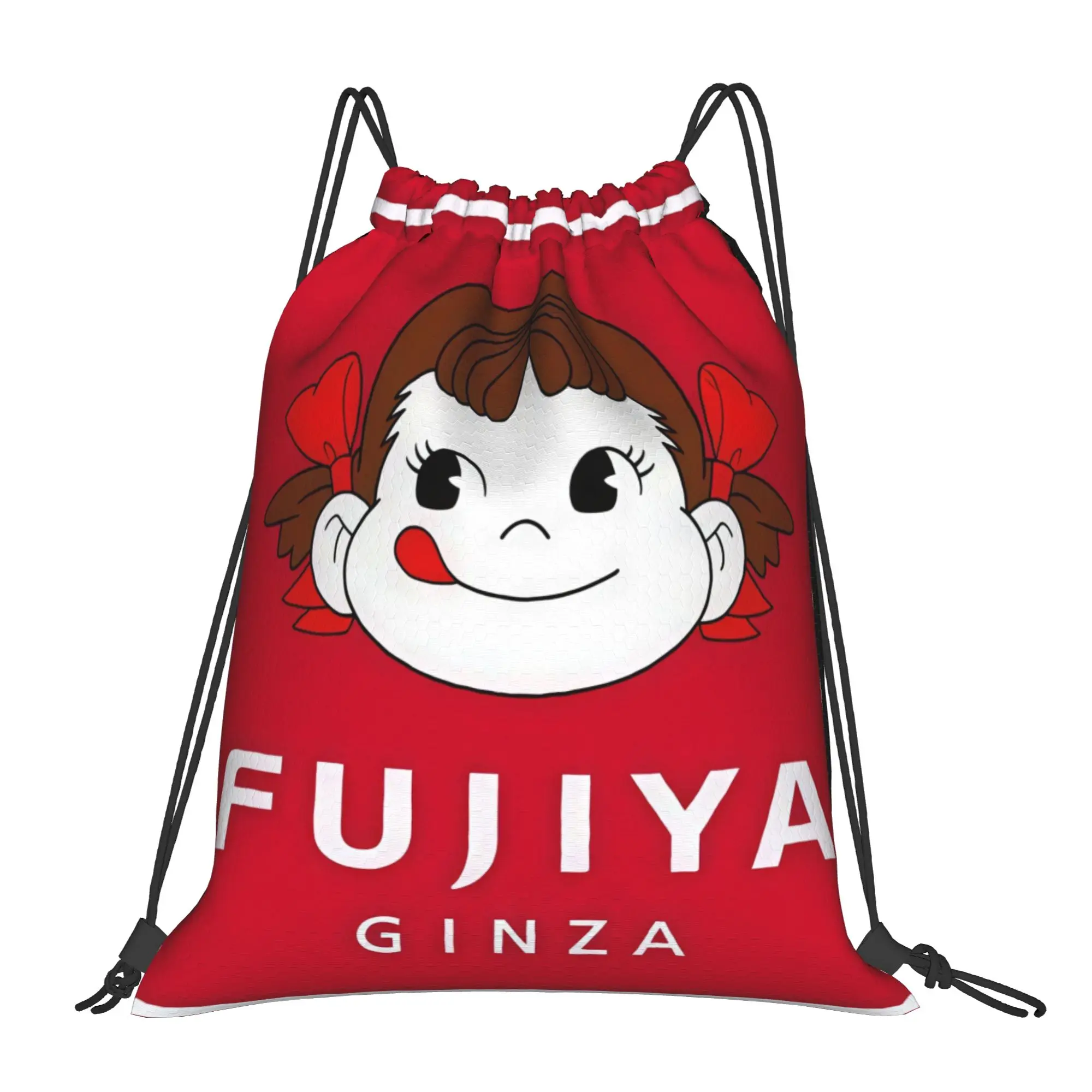 Fujiyaa Retro Cute Girl Cartoon Portable Hiking Riding Gym Drawstring Storage Sporty Backpacks