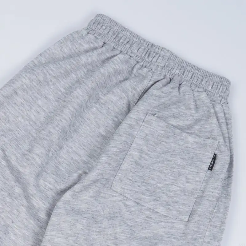 Wide Leg Sweatpants For Outdoor Activity Comfortable Polyester Fabric Trousers