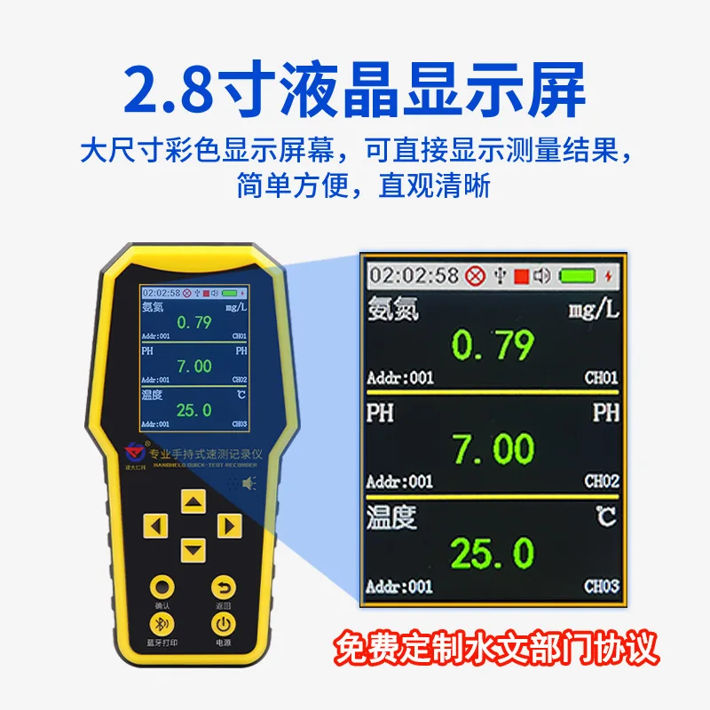 Water Quality Detector PH Conductivity Ammonia Nitrogen Industrial Wastewater Environmental Monitoring Analysis Recorder