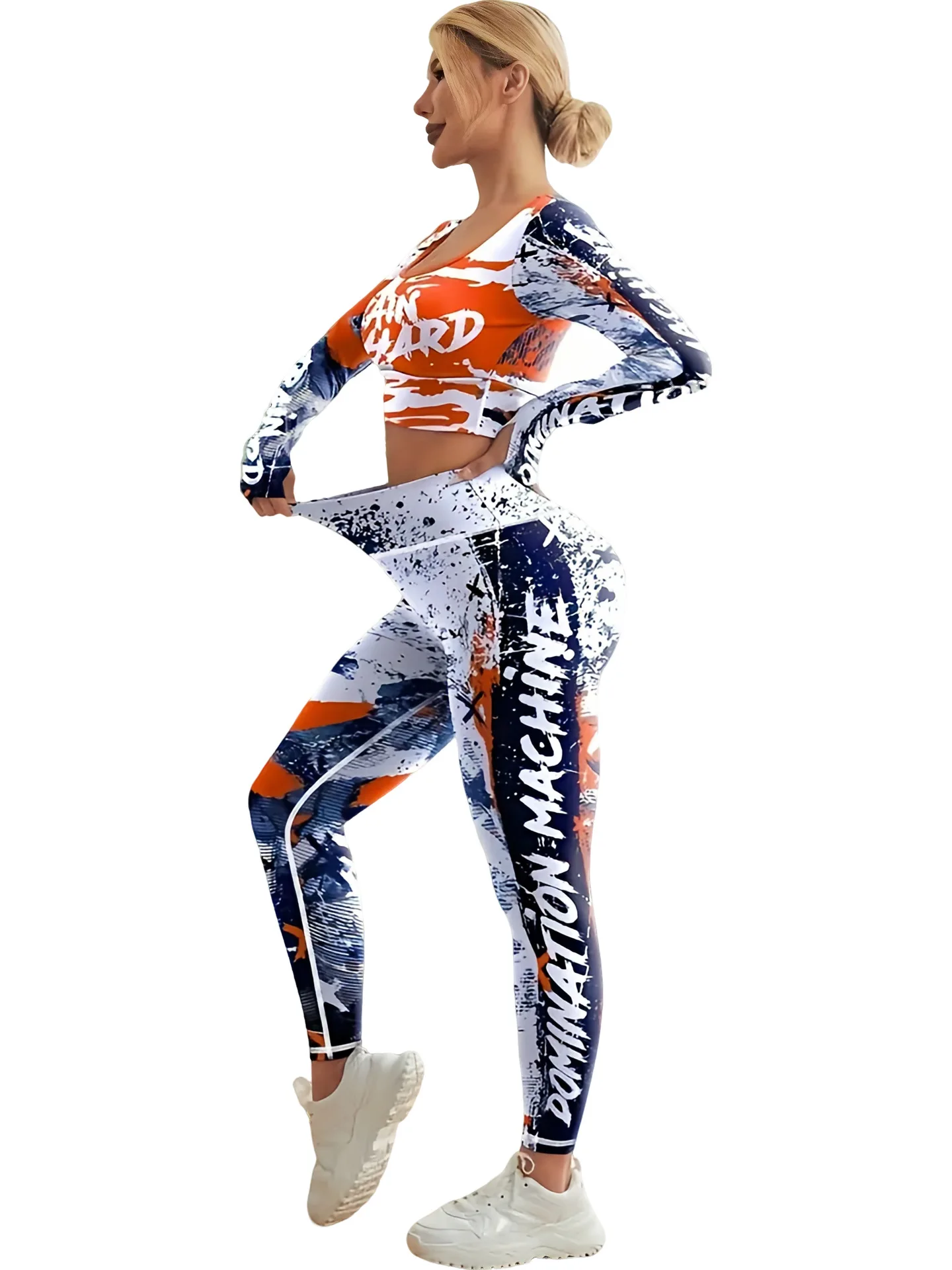 New 2-Pcs Printed Yoga Set Comfortable Hip-Lifting Exercise Fitness Running Cycling Yoga Wear Fashion Sexy Women's Sportswear