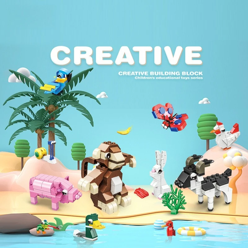 

Cute and fun zodiac animal building blocks with small particles for children's activity gifts