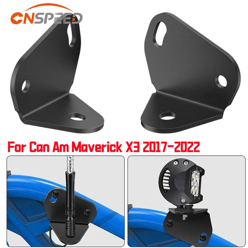 Rear Led Flag Whip Antenna Light Heavy Duty Mounting Bracket Mount Adjustable Can-Am Maverick X3 2017 2018 2019 2020 2021 2022