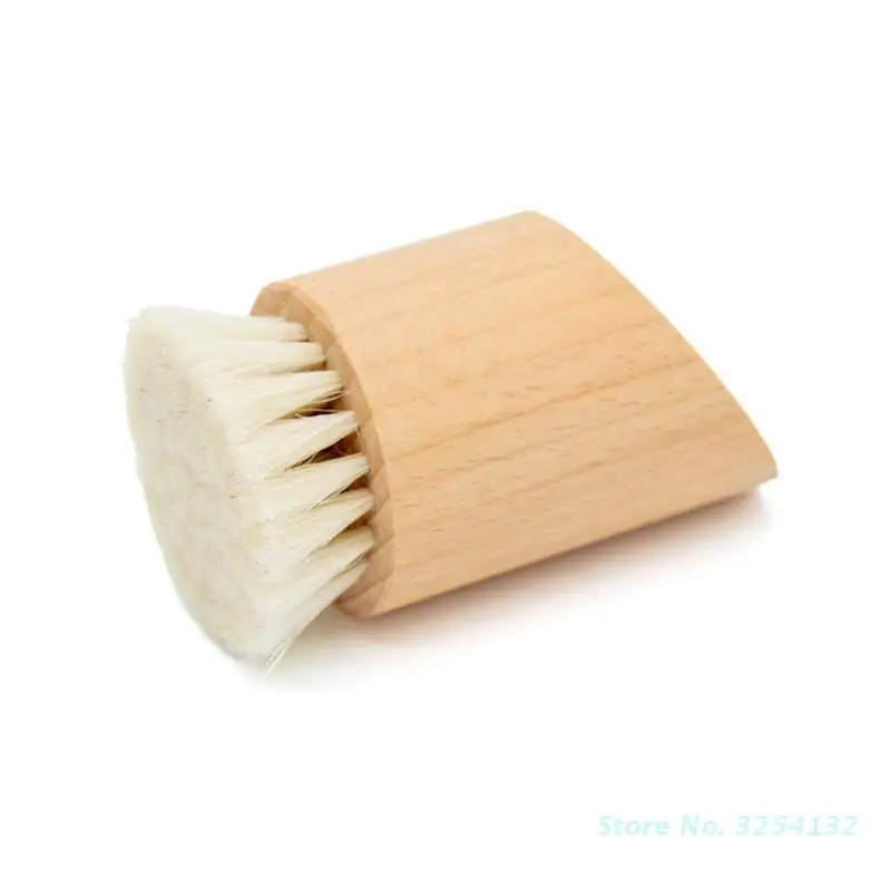 Wood Handle Facial Cleaning Brush Deep Clean Manual Soft Face Massager Skin Pore Clean Brush Face Care Brush Beauty Tool