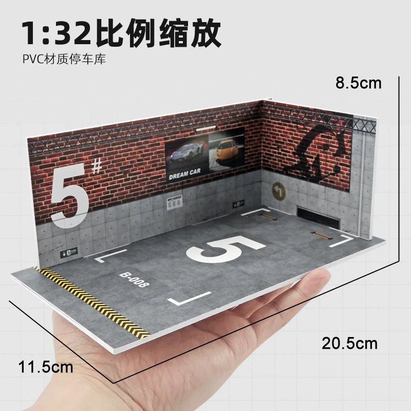 1/32 Assembled PVC Garage Ornaments Car Display Scene Simulation Parking Lot Model Collection Miniature Scenes