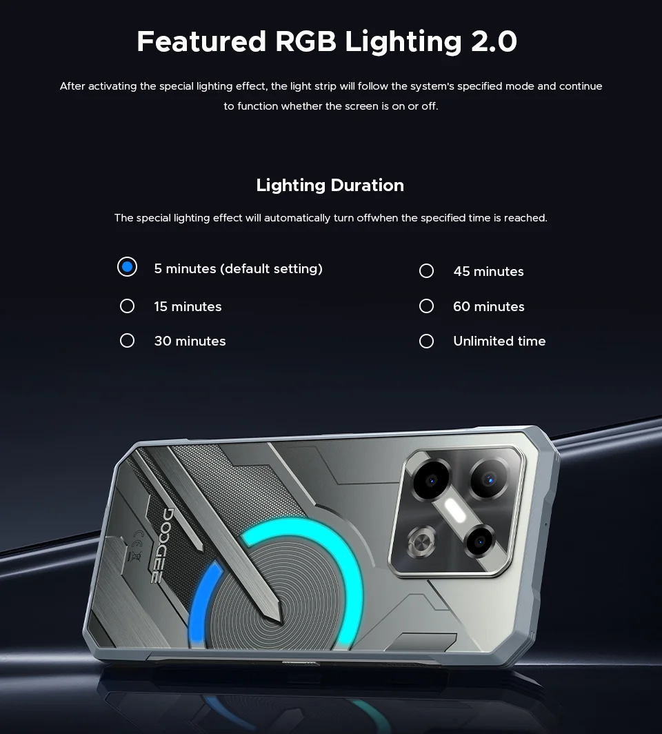 DOOGEE Blade GT Pro 5G Rugged Phone 6.72'' 12GB 512GB 100MP AI Camera 5800mAh Battery LED light Effect Smartphone