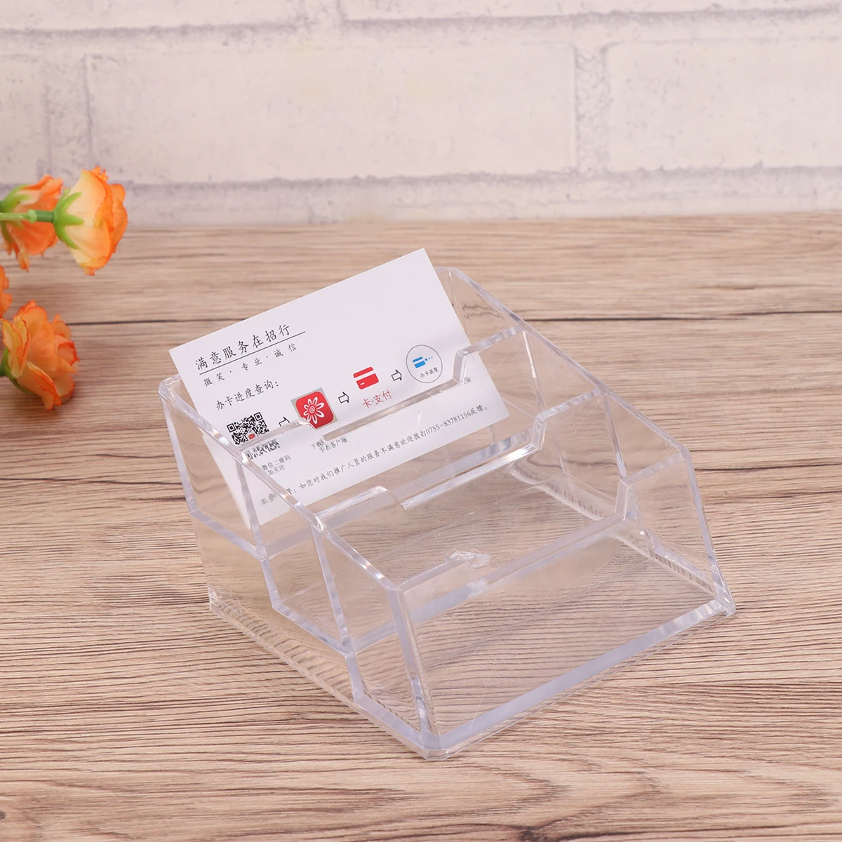 

Three-frame Business Card Holder High-quality Material Office Stationery Cards Organizer Table Storage Box Stylish Design Gift