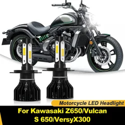 120W LED Headlight 20000LM High Low Bead Moto Light Bulbs 6000K Motorcycle Lamps 12V For Kawasaki Vulcan S 650/Z650/VersyX300