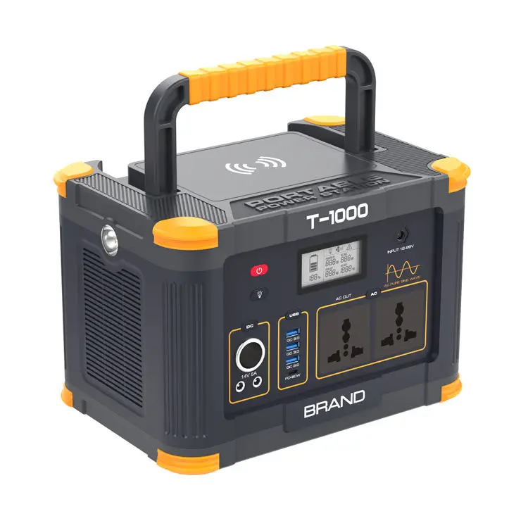 Portable Battery with Socket Solar Phone Charging Station Portable Solar Battery 1000w Power Station