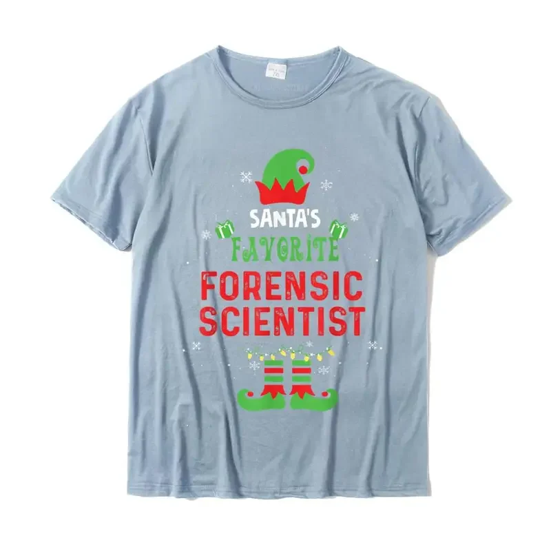 Santa's Favorite Forensic Scientist Christmas Xmas Gift Shirt Men's Shirts PartyShirt T Shirt Cute Cotton Men T Shirt