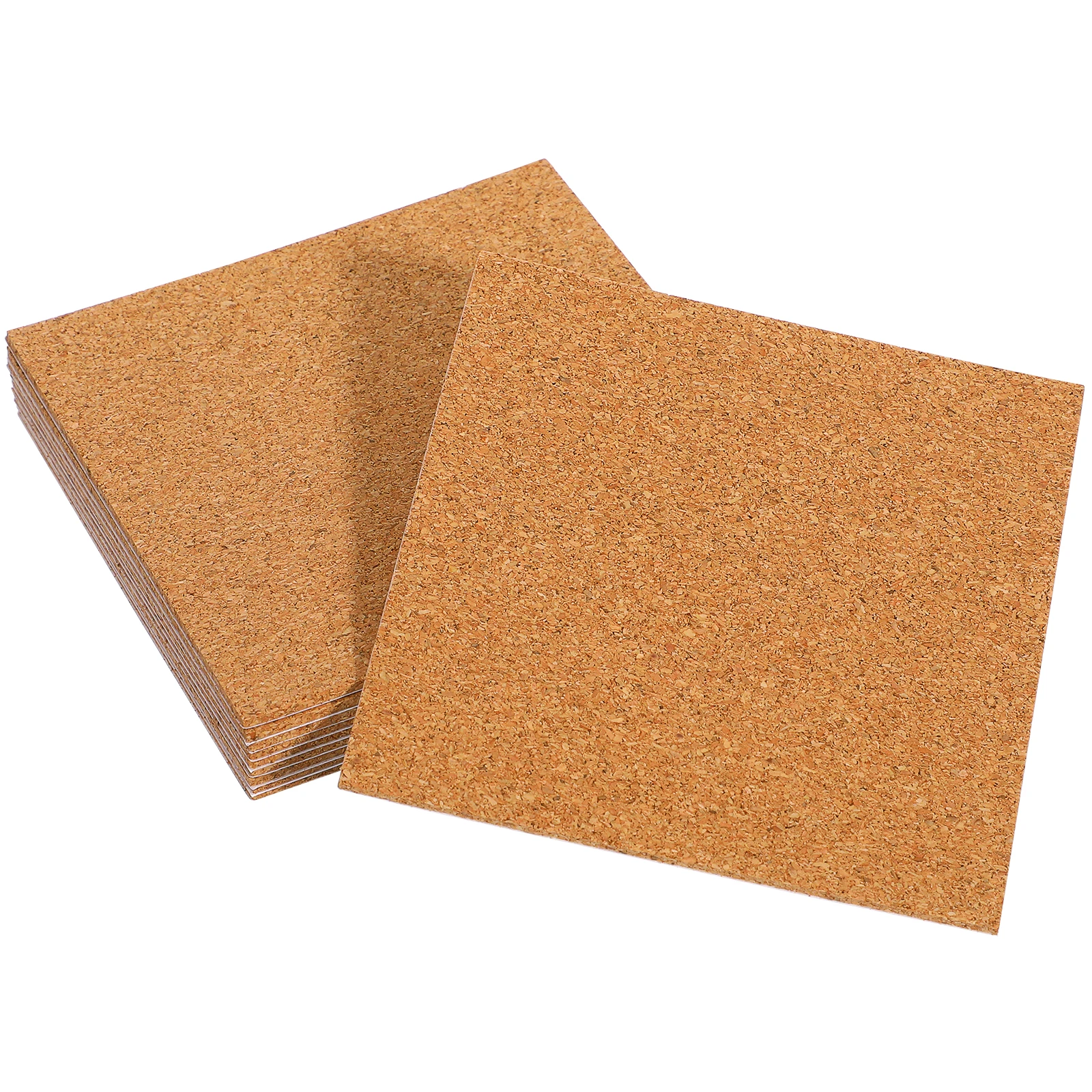 

10PCS Soft Cork Coasters Natural Wood Material Self Adhesive Durable Anti Slip Heat Insulation Kitchen Office Decor