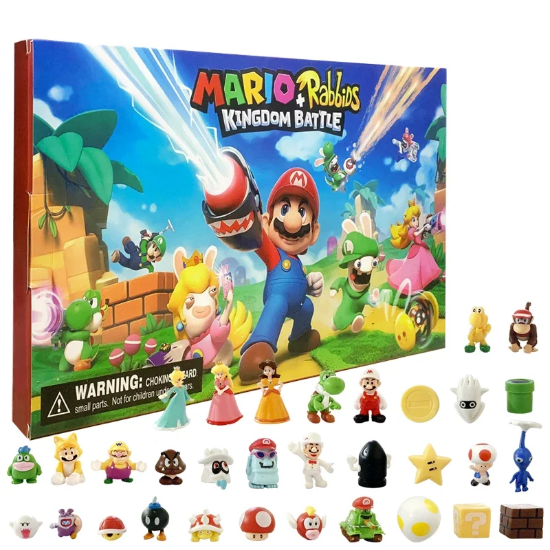 Mario Bros Advent Calendar Gift Box Toy Set Doll Children Christmas 24 Day Countdown Comes Gifts Game Peripherals Minifigure Toy