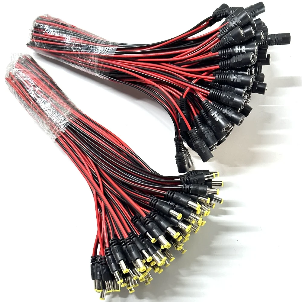 

DC Power Pigtail Plug Cable 2.1mm X 5.5mm Jack Cable Wire Line Adapter Male Female DC Pigtail Connectors For CCTV Security Camer