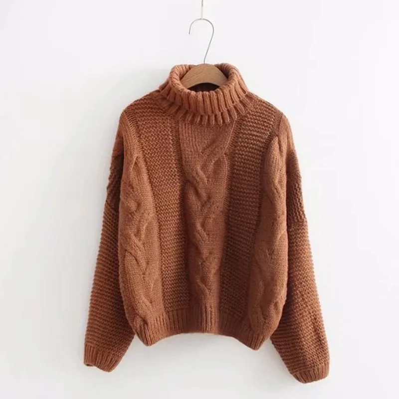 Women's Sweater 2023 Autumn Winter New Turtleneck Solid Color Floral Fashion Casual Large Size Sweater