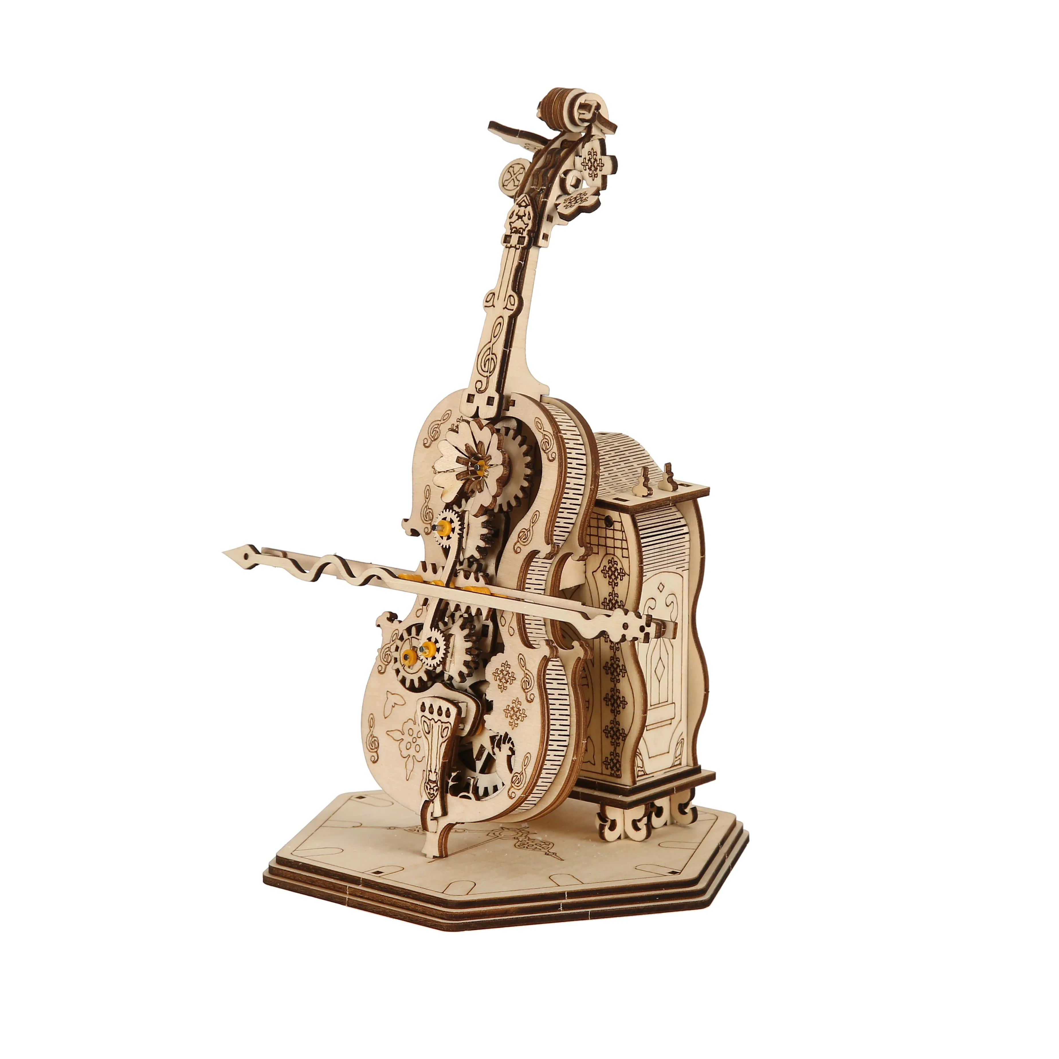 violoncello 3D Car Wooden Puzzle, Scale Model,DIY Model Kit, Handcraft Gift,Home Decoration,Mechanical Model Kit,,Birthday/Chri