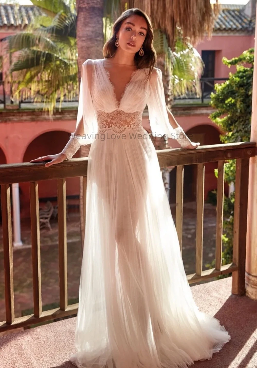 Foreign travel photography new long-sleeved Vestido De Novia luxury birthday Dresses 2024 Simple White Wedding party Dress