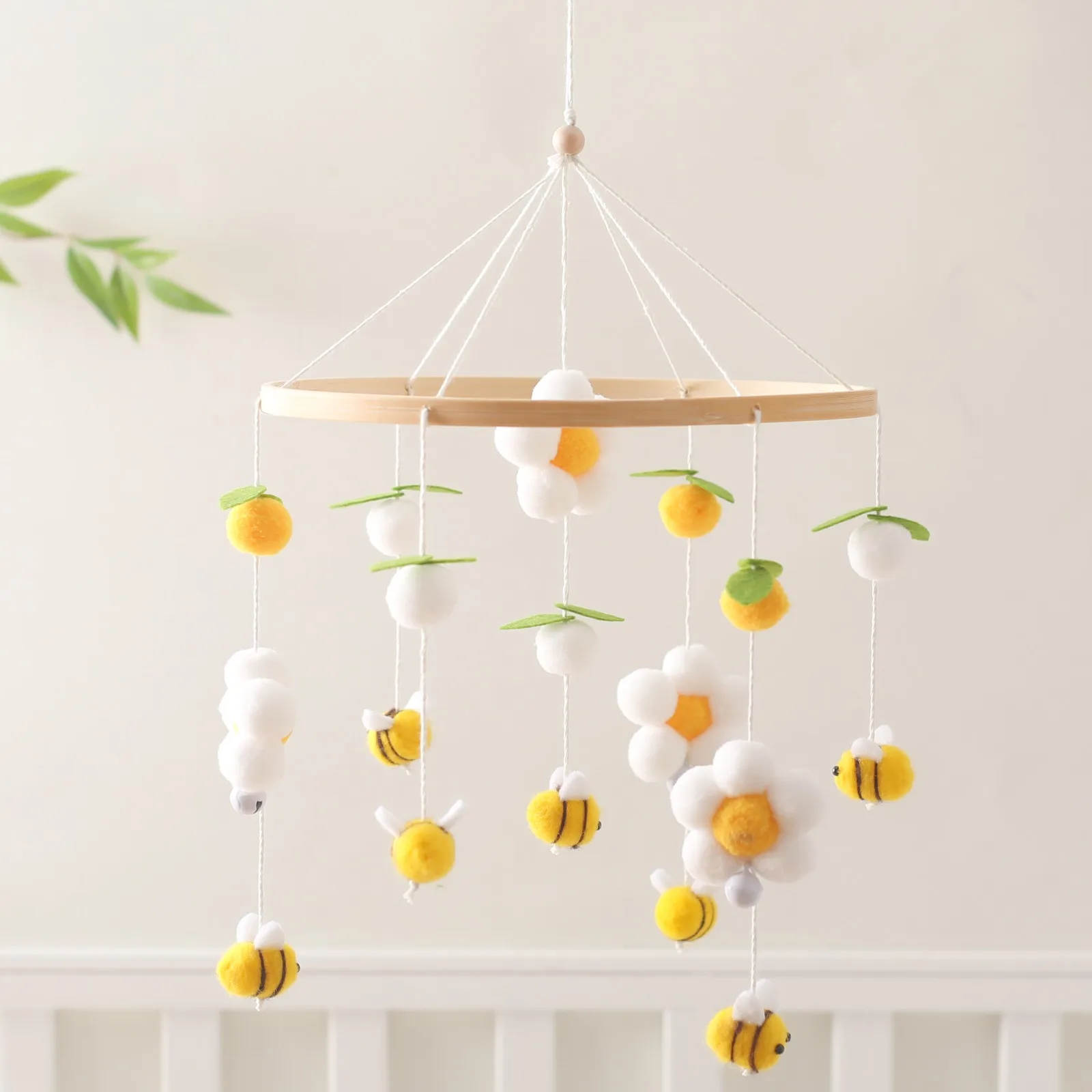 Baby Rattle, Handmade Crochet Soft Bell Newborn Sensory Toy, Palm-Sized Portable, Parent-Child Play