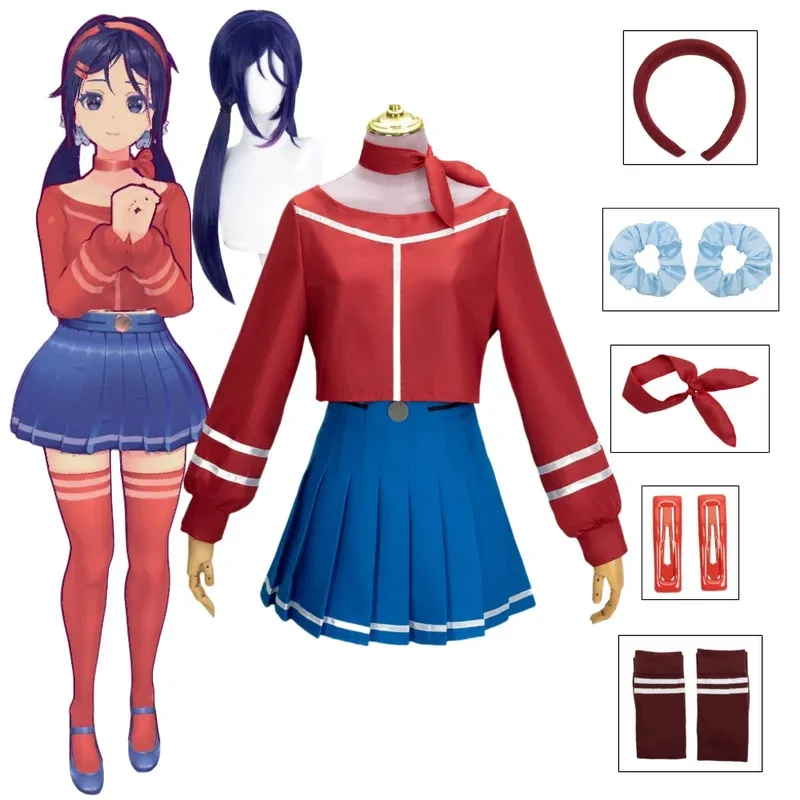 

Crazy Mita Cosplay Game MiSide Costume Wig Role Play JK School Uniform Cute Dress Lolita Wigs For Woman Cosplay Outfit Halloween