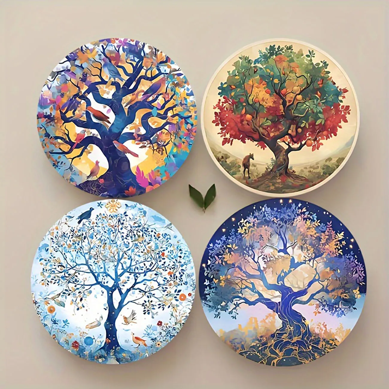 4-piece set - Wooden Table Mat, Non-Slip and Heat Resistant, Table Protection, Dining Table Decor, Restaurant Gift