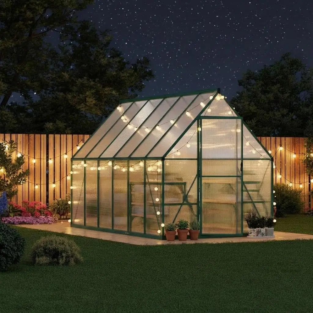Walk-in Greenhouse 6x11ft Polycarbonate & Aluminum Frame Outdoor Garden, Customized