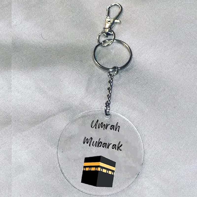 5pcs umrah mubarak Ornament gift tag Keychain Muslim Islamic Ramadan Kareem eid decoration celebration keepsake  family present