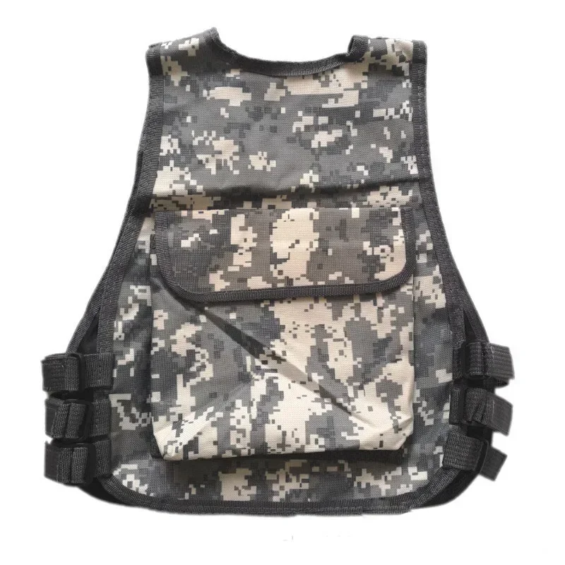 Kids Combat Camouflage Vest, Children CS Shooting Clothes, Tactical Waistcoat, Summer Training Protection Gear