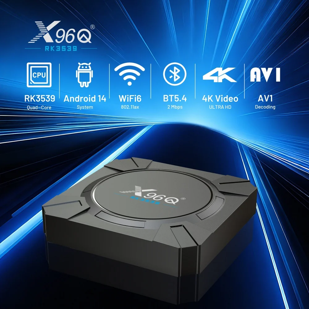 X96Q RK3539 TV Box Rockchip Android14 BT Dual Wifi 4K HD 2GB 16GB Set-Top-Box Home Movie Video TV Channel Media Player
