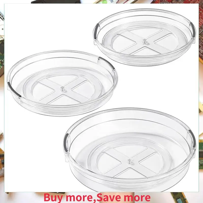 

3 упаковки органайзера Lazy Susan, прозрачная организация поворотного стола для шкафа, кухни, кладовой, вращающейся организации специй-[A002]