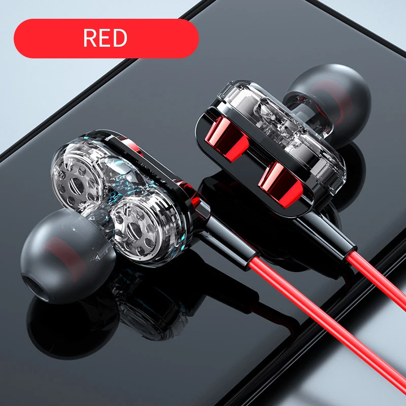 6D หูฟังสเตอริโออินเอียร์3.5มม. มีสายหูฟังไฮไฟทำจากโลหะพร้อมไมโครโฟนสำหรับโทรศัพท์ Xiaomi Huawei
