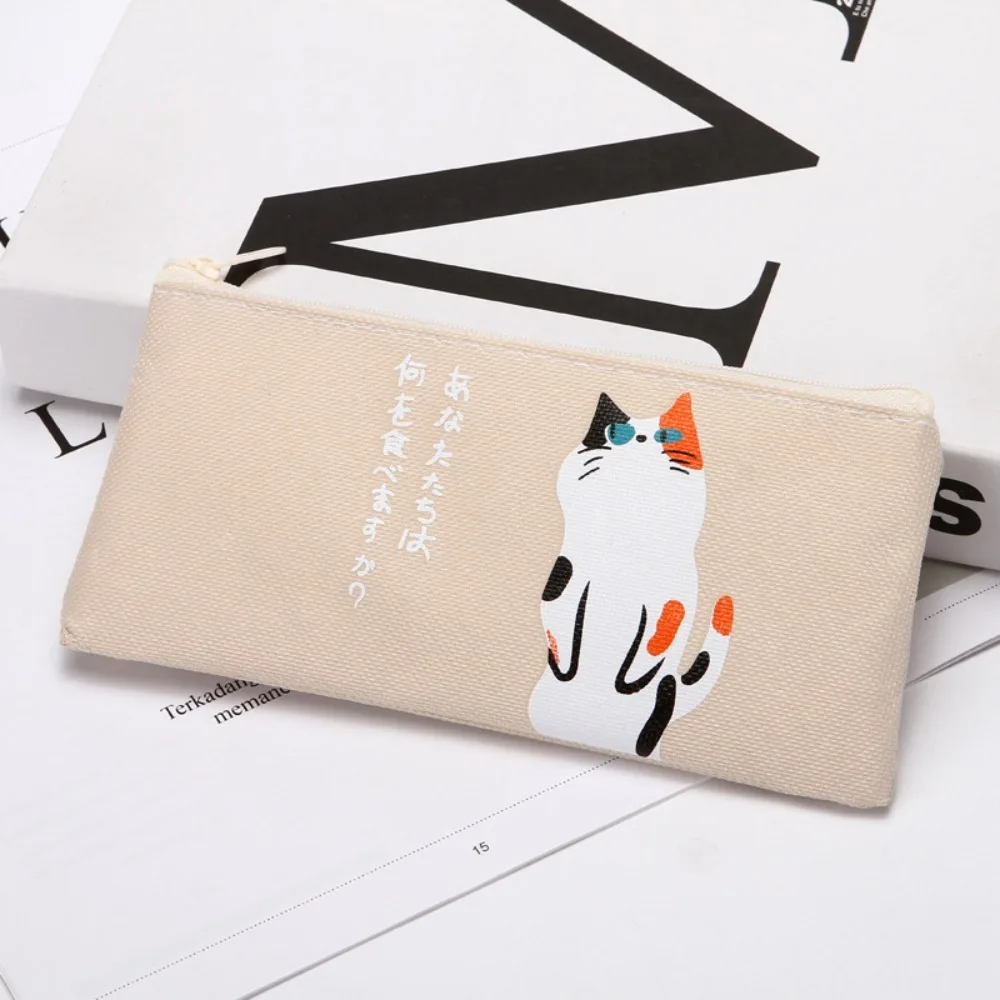 Cute Cartoon Cat Pencil Bag Oxford Cloth Waterproof Pen Bag Korean Version Student Stationery Pencil Case School Supplies