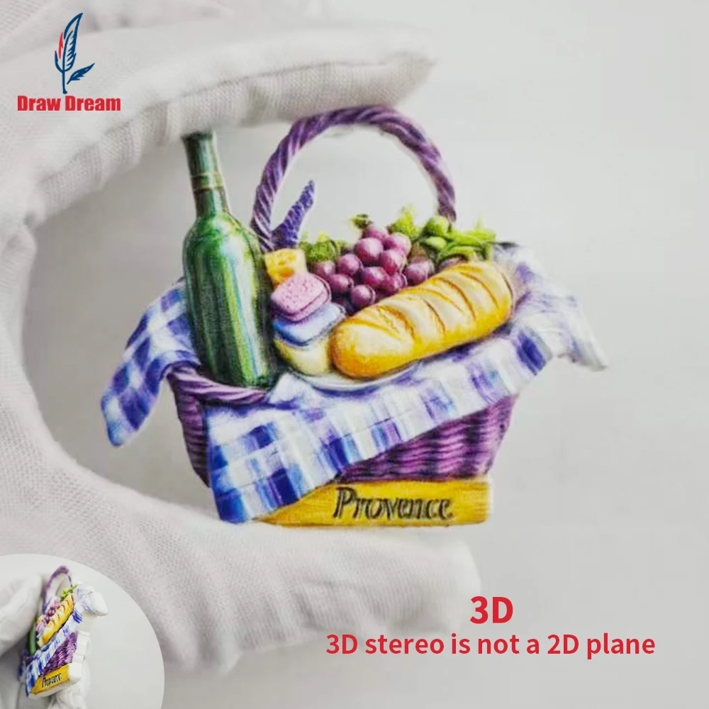 Imán para refrigerador con relieve 3D de Provenza, colección de recuerdos de viajes por el mundo, adecuado para decoración del hogar y la oficina, imán magnético para refrigerador personalizado y exclusivo, decoración