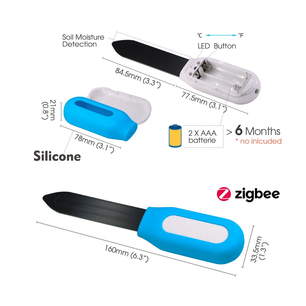 1 قطعة تويا زيجبي التربة الاستشعار الرطوبة درجة الحرارة كاشف الرطوبة الحياة الذكية مساعد المنزل مراقبة الوقت الحقيقي لحديقة النبات