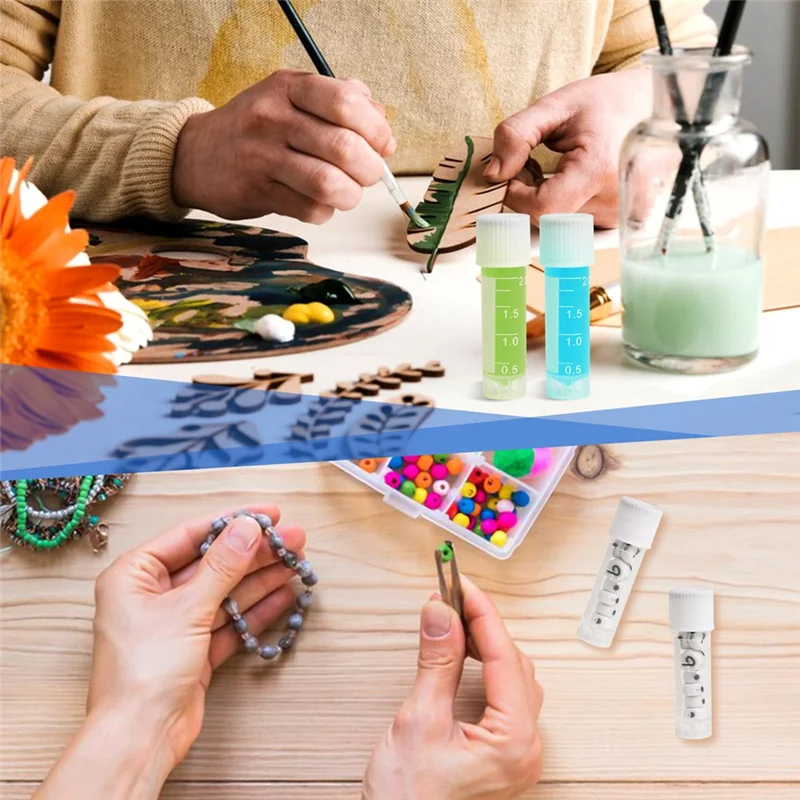 2 Ml Graduated Lab Plastic Vials 120Pcs Test Tubes With Cap For Frozen Educational School For Laboratory Use