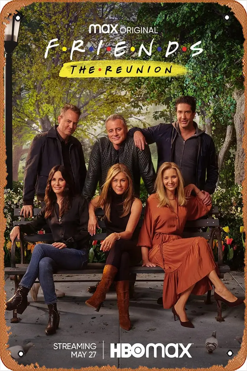 Friends The Reunion (Courteney Cox,Jennifer Aniston) TV Show Poster Tin Sign Movie Cinema Theater 8x12 inches - Vintage Fil sign