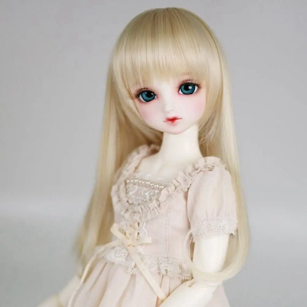 ファッションロングヘアウィッグ、1/4 1/6 BJDドール用、ドレスアップDIYプリンセスロングウィッグ、耐熱ファイバー、子供のおもちゃ、女の子へのプレゼント