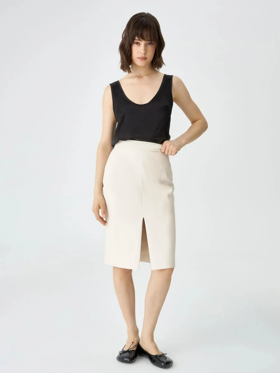 Wolfeel 2026 New Series Office Business Midi Skirt Women's European and American Fashion High Waist Split Fit Short Skirt
