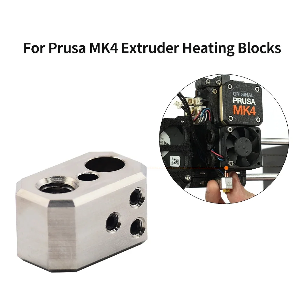 

Prusa MK4 Extruder Heater Block 500℃ High Temperature Heated Block Copper Heated Heating Block For Prusa I3 MK4