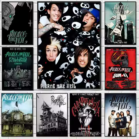 Band P-Pierce The Veil Poster High Quality Wall Art for Home Office Bedroom Living Room Hallway Bar Perfect Gift Idea