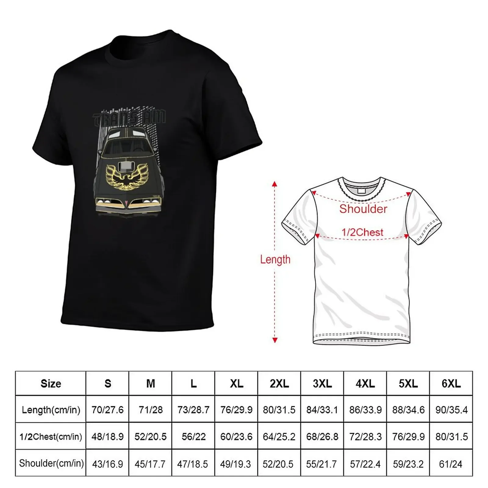 Firebird Trans am 77-78-black T-Shirt anime stuff sublime summer clothes man t shirt Men's cotton t-shirt