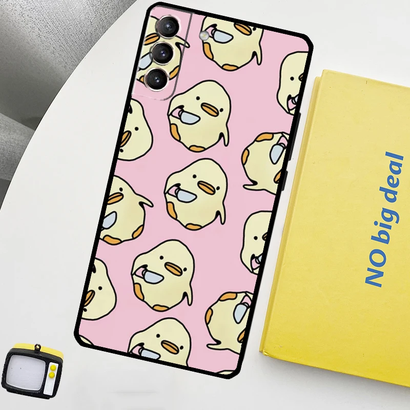 Cartoon Duck Knife Funda For Samsung Galaxy S22 Ultra S23 FE S9 S10 Note 10 Plus Note 20 Ultra S20 S21 FE Case