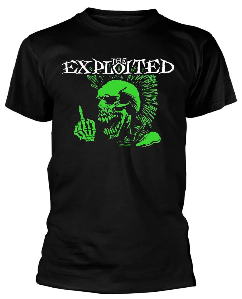 The Exploited Middle Finger Black T Shirt New Official