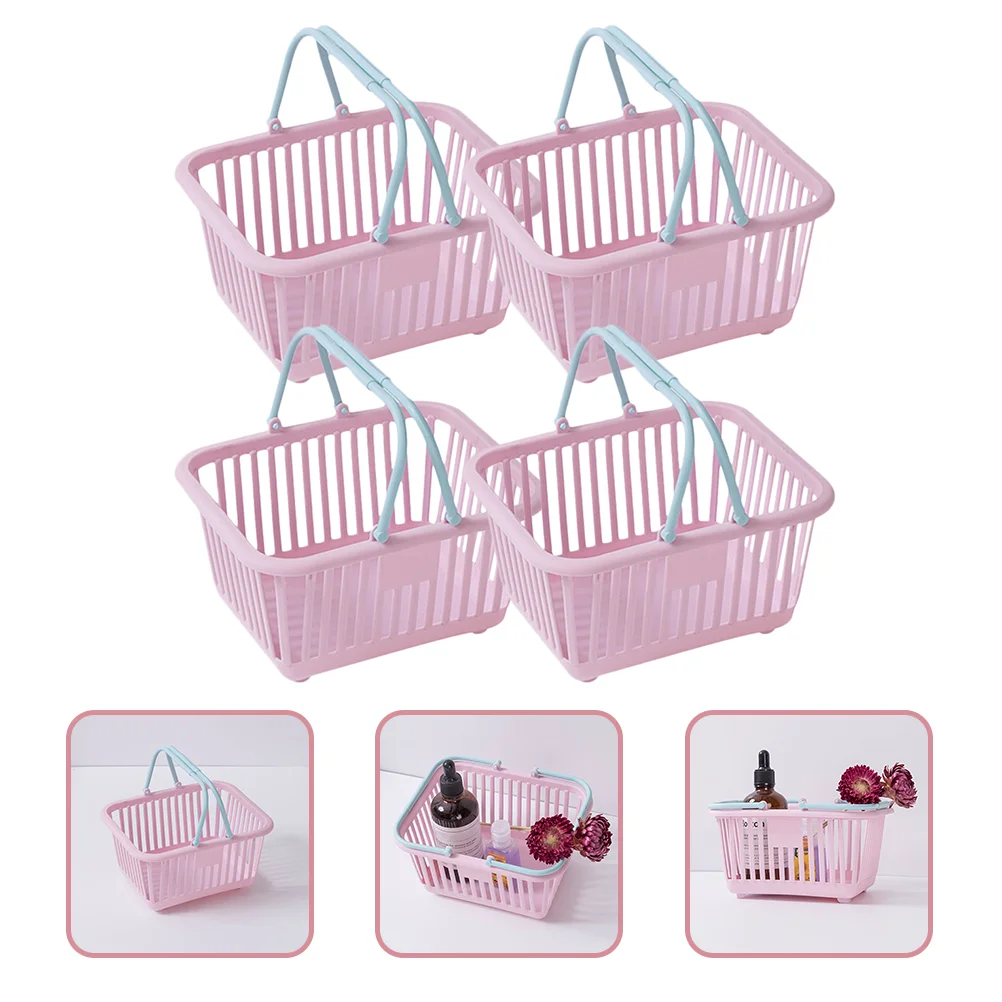 

4 Pcs Strawberry Storage Basket Garbage Can Toys Organizer Pp Plastic Baskets Bin