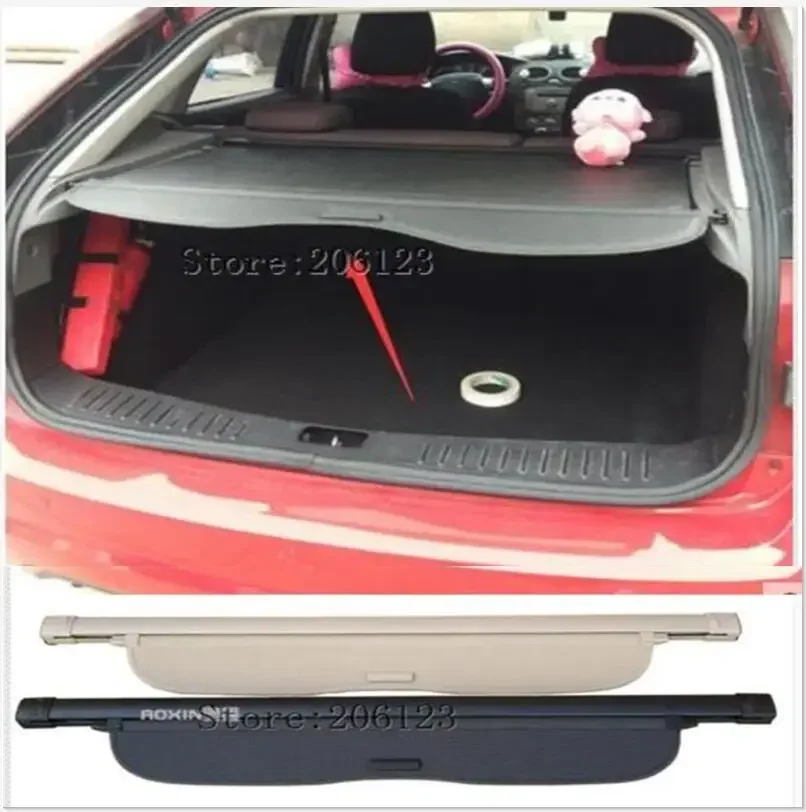 Beige / Black For 2005-2013 for Ford Focus  Rear Trunk Security Shield Cargo Cover auto accessories 5door Hatchback car